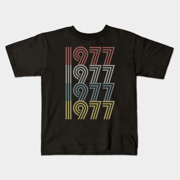 1977 Birth Year Retro Style Kids T-Shirt by Elsie Bee Designs